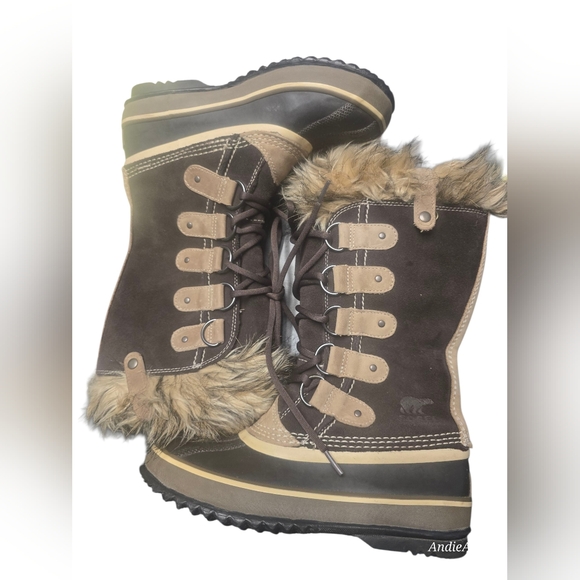 Sorel Women's Brown Joan of Arctic NL1542-248 Faux Fur Waterproof Boots Sz. 6 - Picture 4 of 8